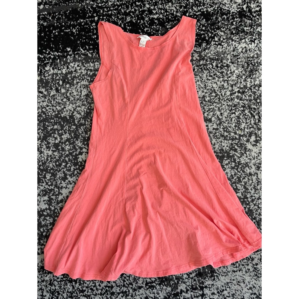 Reddish-orange color “skater” dress